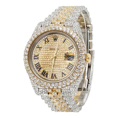 fake diamonds on watches|bust down watch real diamond.